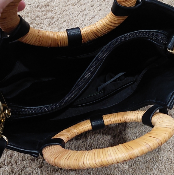 ❤️SALE! ANTHROPOLOGIE Natalia Wicker-Handled Small Tote 2 in 1 Convertible Bag - Picture 3 of 13